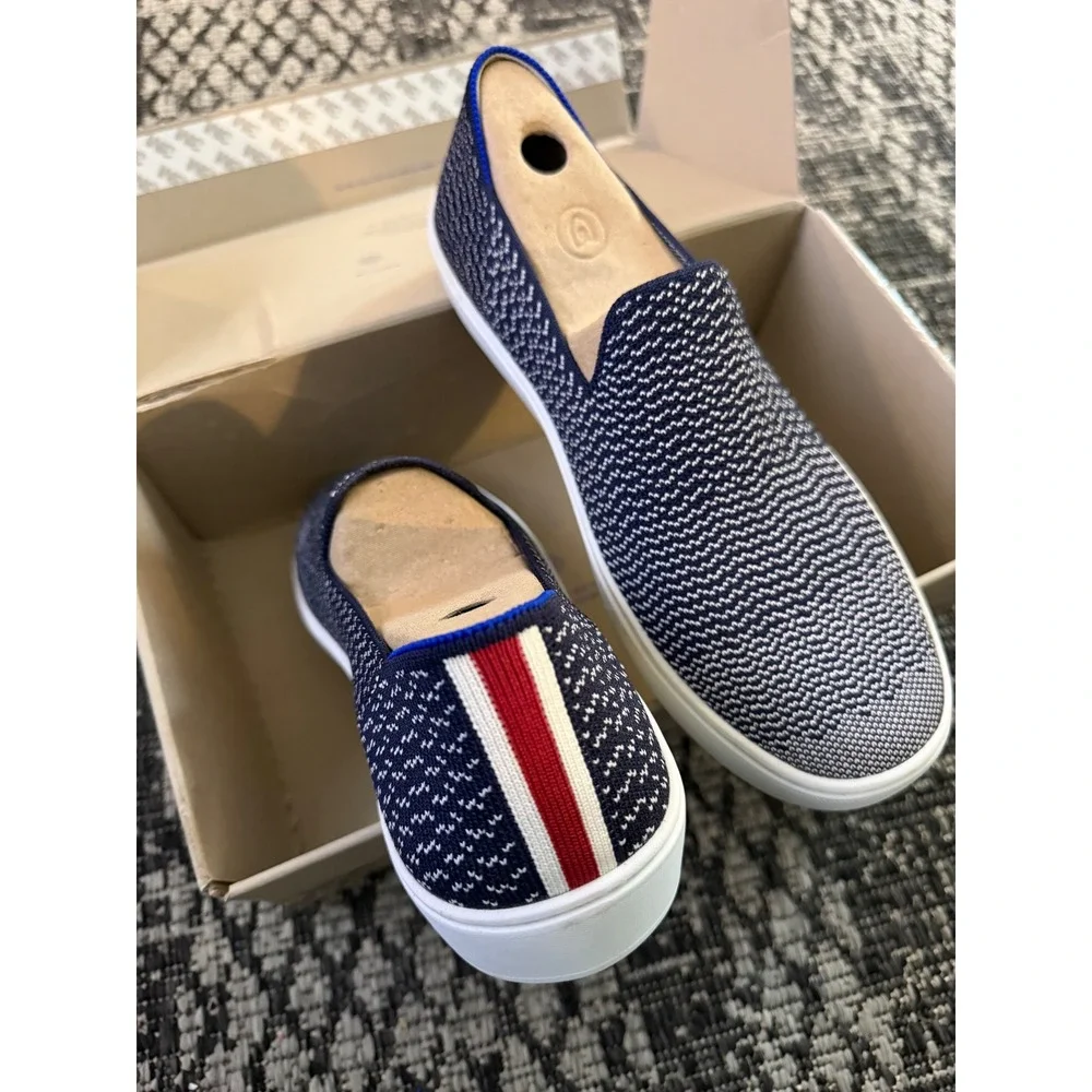 Rothys NIB The Sneaker Maritime Gradient Navy White Slip On Shoes Womens 10.5